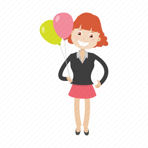 Balloon, girl, kid, teacher icon - Download on Iconfinder