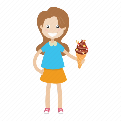Girl, happy, ice cream, kid icon - Download on Iconfinder