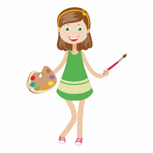 Artist, girl, kid, painter, student icon - Download on Iconfinder