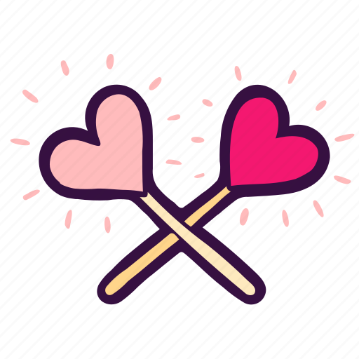 Heart, decoration, supplies, stick, party icon - Download on Iconfinder