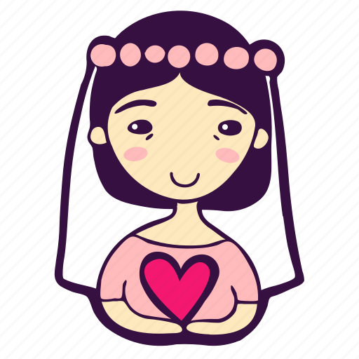 Bride, love, woman, girl, avatar, heart, person icon - Download on Iconfinder