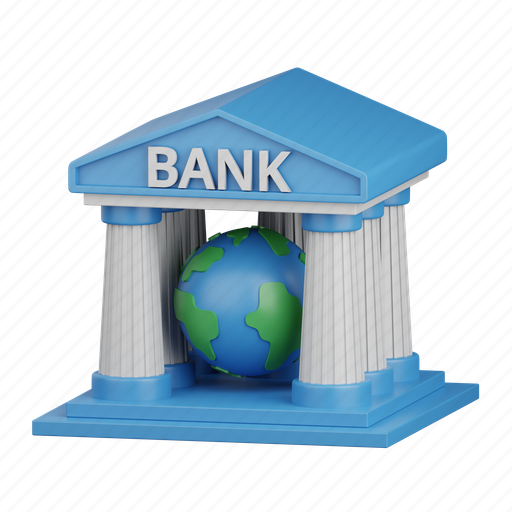 World, bank, finance, economy, global, international, currency 3D illustration - Download on Iconfinder