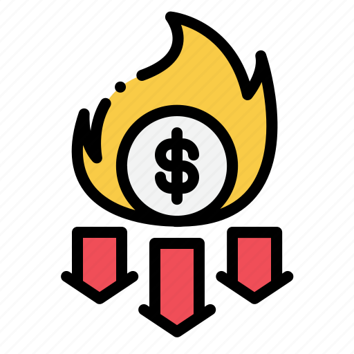 Deflation, fire, crisis, recession, business, and, finance icon - Download on Iconfinder