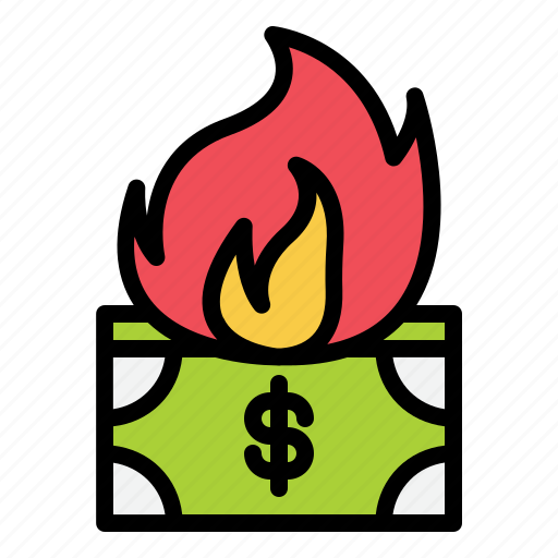 Inflation, deflation, economic, crisis, recession, money, fire icon - Download on Iconfinder