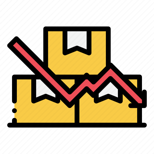 Stock, arrow, down, money, market, bar, chart icon - Download on Iconfinder