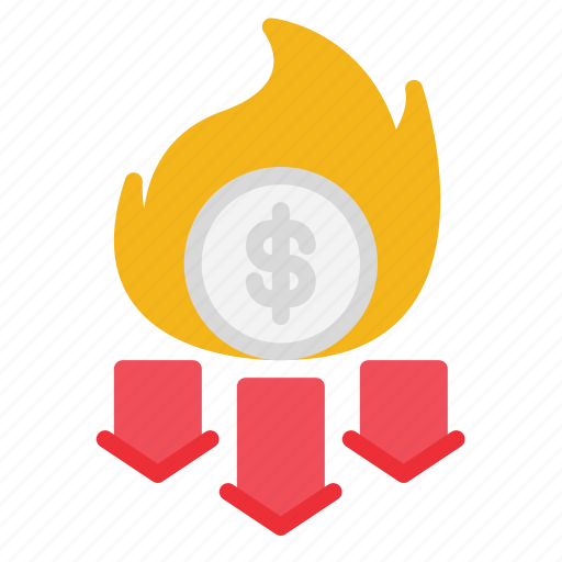 Deflation, fire, crisis, recession, business, and, finance icon - Download on Iconfinder