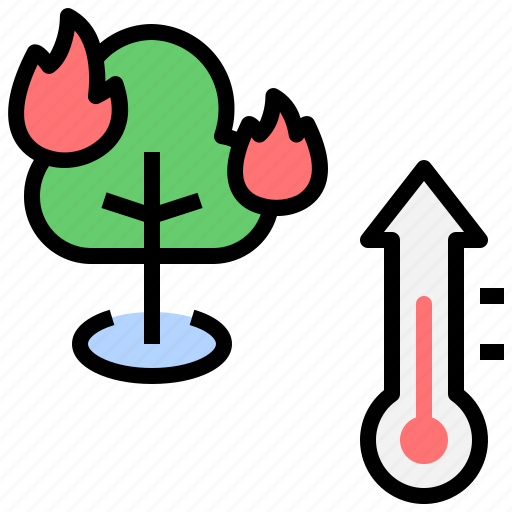 Wildfire, temperature, disaster, air pollution, hot weather, global warming, climate change icon - Download on Iconfinder