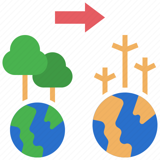 Deforestation, transformation, global, warming, environment, destroy, drought icon - Download on Iconfinder