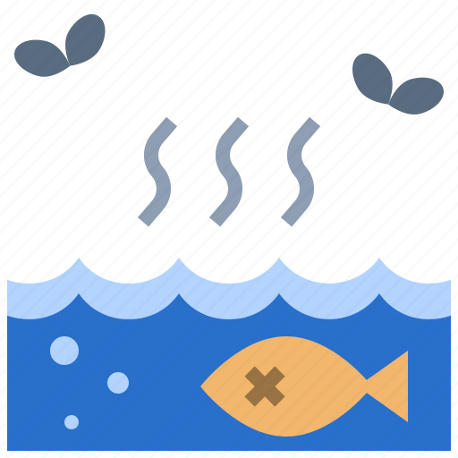 Water, pollution, dirty, smelly, animal, dead, environment icon - Download on Iconfinder