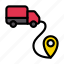 delivery, tracking, map, location, truck 