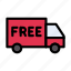 free, delivery, parcel, shipping, truck 