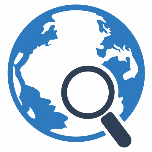 Find, global searching, globe, magnifier, search, world icon - Download on Iconfinder
