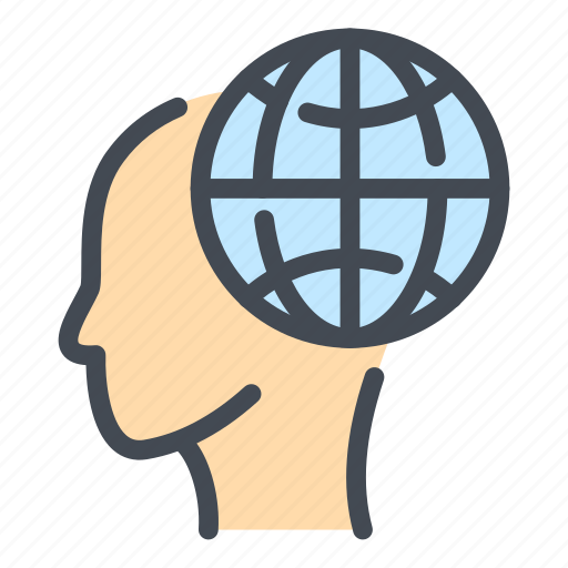 Globe, world, internet, network, head, mind icon - Download on Iconfinder