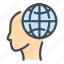 globe, world, internet, network, head, mind 