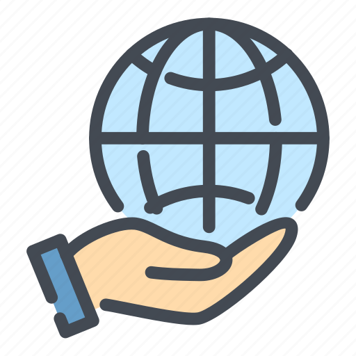 Globe, world, internet, network, hand, hold, care icon - Download on Iconfinder