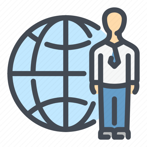 Globe, world, internet, network, man, people, person icon - Download on Iconfinder