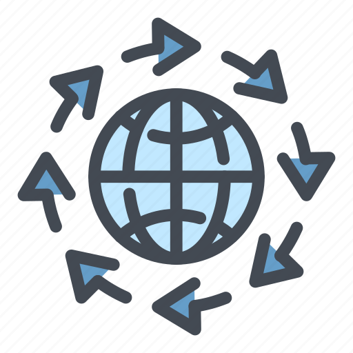 Globe, world, internet, network, arrow, rotation, rotate icon - Download on Iconfinder
