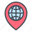 globe, world, internet, network, location, pin, pointer 