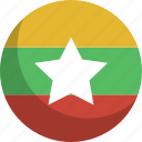 country, flag, myanmar, nation