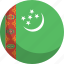 country, flag, nation, turkmenistan 