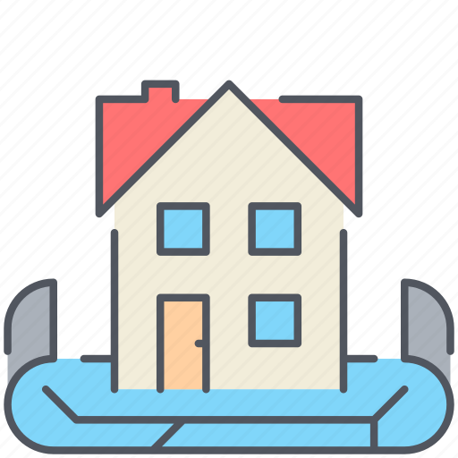 House, location, map, neighbourhood, property, real-estate, residential icon - Download on Iconfinder