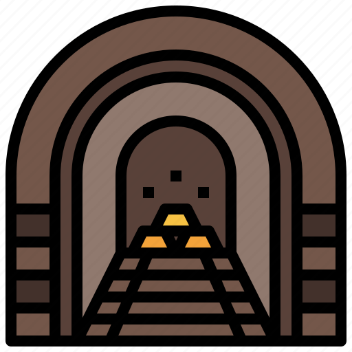 Rails, street, train, transportation, tunnel icon - Download on Iconfinder