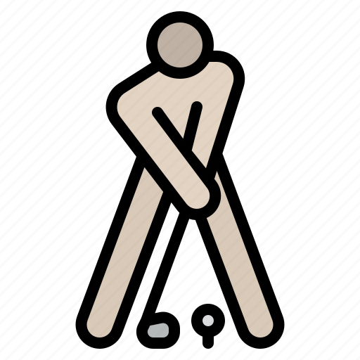 Golf, position, player, hit, sport, competition, game icon - Download on Iconfinder