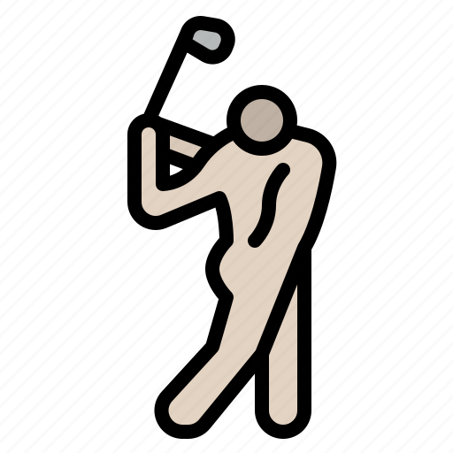 Golf, position, player, swing, hitting, sport, competition icon - Download on Iconfinder