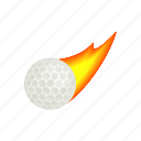 ball, circle, fire, golf, golfing, isometric, round