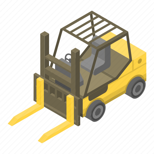 Business, car, cartoon, construction, forklift, isometric, man icon - Download on Iconfinder