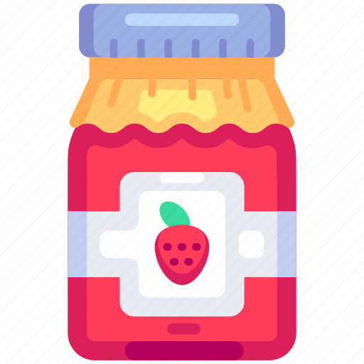 Jam, strawberry, jar, sweet, fruit, bakery, pastry icon - Download on Iconfinder