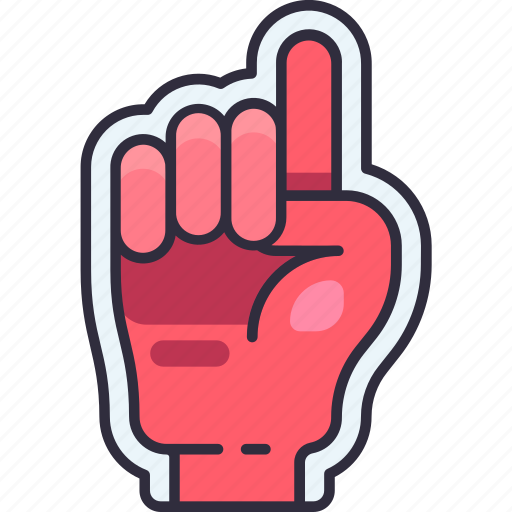 Baseball, sport, game, foam hand support, supporter, foam, hand icon - Download on Iconfinder