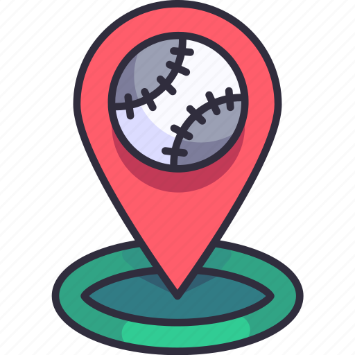 Baseball, sport, game, location, pin, ball, field icon - Download on Iconfinder