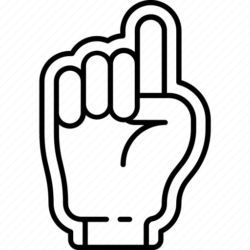 Baseball, sport, game, foam hand support, supporter, foam, hand icon - Download on Iconfinder