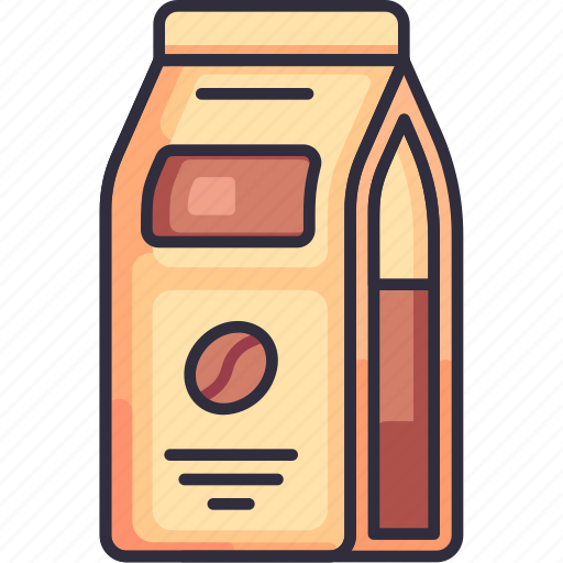 Coffee bag, coffee pack, beans, packaging, shop icon - Download on Iconfinder