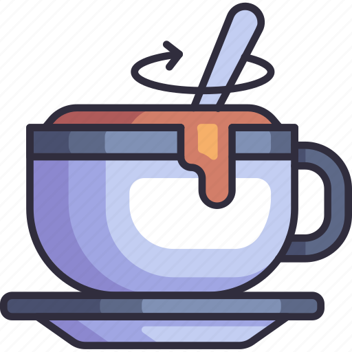 Stirring, spoon, mixing, hot coffee, mug icon - Download on Iconfinder