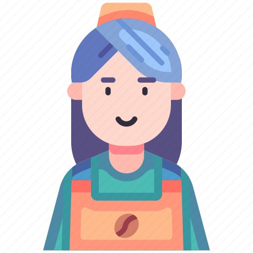 Female barista, girl, barista, staff, waiter, coffee barista, coffee icon - Download on Iconfinder