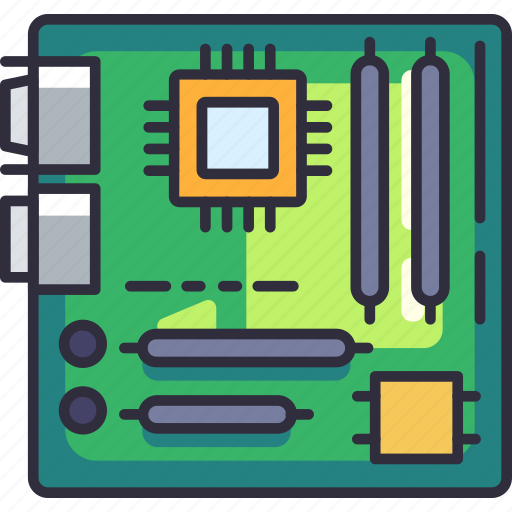 Motherboard, mainboard, processor, chip, cpu, computer hardware, technology icon - Download on Iconfinder