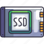 ssd, storage, drive, data, disk, computer hardware, technology, electronic, component 