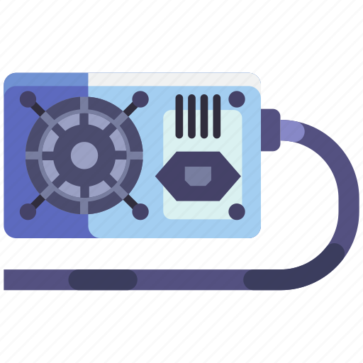 Power supply, electrical, computer, cpu, fan, computer hardware, technology icon - Download on Iconfinder