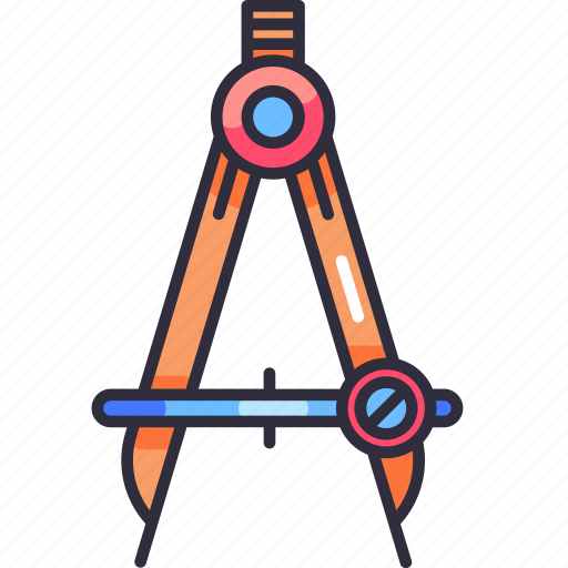 Compass, geometry, drawing, tool, equipment, education, school icon - Download on Iconfinder