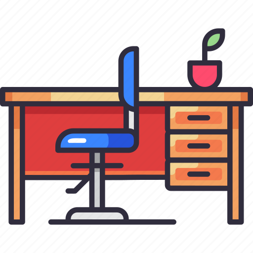 Desk chair, classroom, table, chair, study desk, education, school icon - Download on Iconfinder
