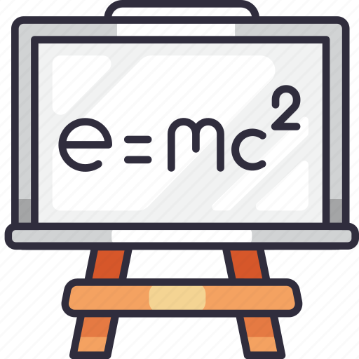 Formula, e=mc2, physics, whiteboard, science, education, school icon - Download on Iconfinder