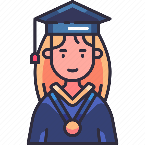Girl, graduate, graduation, student, woman, education, school icon - Download on Iconfinder