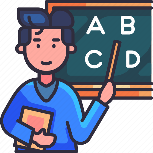 Male, teacher, teaching, alphabet, abc, education, school icon - Download on Iconfinder