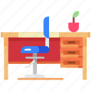desk chair, classroom, table, chair, study desk, education, school, back to school, study