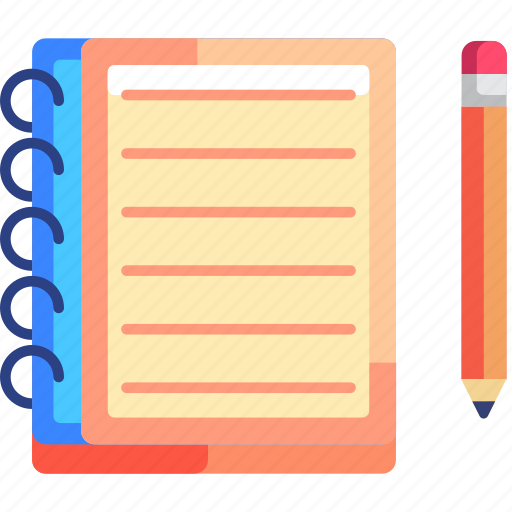 Notebook, pencil, write, book, agenda, education, school icon - Download on Iconfinder