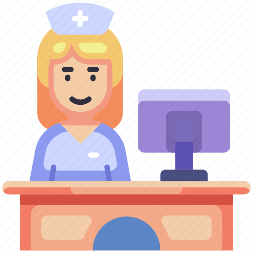 Front desk, reception, service, counter, check, hospital, clinic icon - Download on Iconfinder