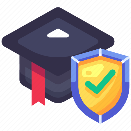 Education insurance, school, learning, mortarboard, study, insurance, coverage icon - Download on Iconfinder