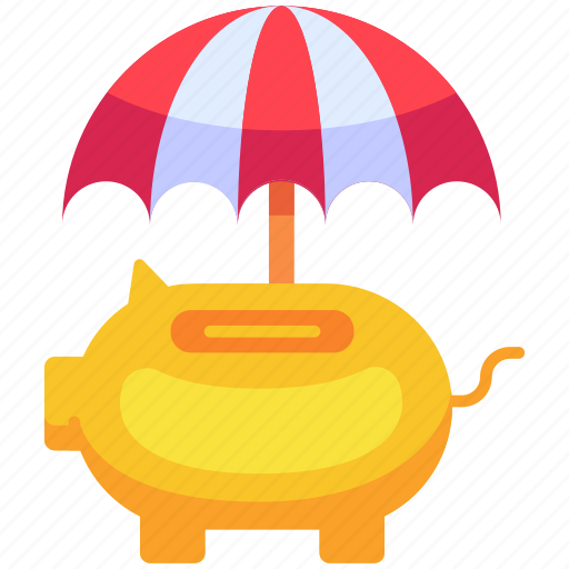 Piggy bank, saving, money, bank, umbrella, insurance, coverage icon - Download on Iconfinder